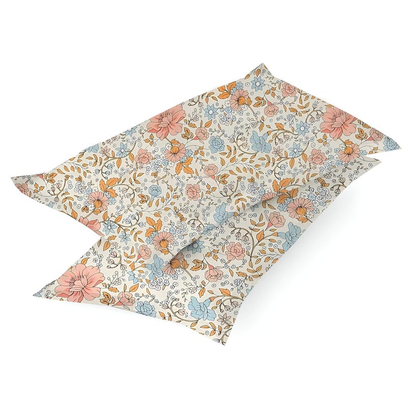 STARNSTYLE Premium 160 TC Egyptian Cotton Blend Floral Printed Double Bedsheet Set with 2 Pillow Covers - 228 x 228 cm Pink Rose - Image 4